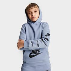 Флисовый пуловер с капюшоном Nike Sportswear Standard Issue для больших детей, синий
