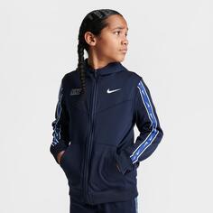 Толстовка Nike Sportswear с повторяющейся тесьмой и молнией во всю длину для мальчиков, синий