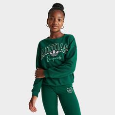 Толстовка с круглым вырезом adidas Originals Collegiate Graphic Pack для девочек, зеленый