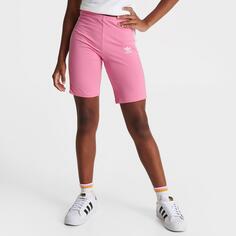 Велосипедные шорты adidas Originals с 3 полосками и трилистником для девочек со средней посадкой, розовый