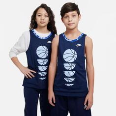 Детская двусторонняя баскетбольная майка Nike Culture of Basketball, синий