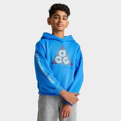 Детский флисовый пуловер с худи Nike ACG Icon, синий