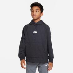 Детский флисовый пуловер с капюшоном для тренировок Nike Dri-FIT Athletics, черный