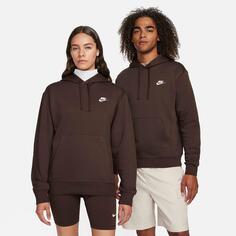 Флисовая худи с вышивкой Nike Sportswear Club, коричневый
