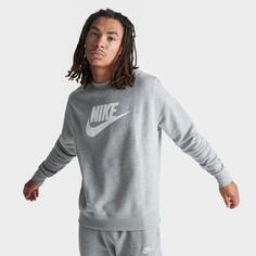 Флисовый свитшот с круглым вырезом с логотипом Nike Sportswear Club Futura, серый