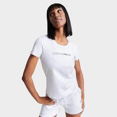 Женская приталенная футболка с логотипом Emporio Armani EA7, белый