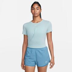 Женская рубашка стандартного кроя с короткими рукавами Nike Dri-FIT One Luxe Twist, синий
