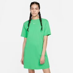 Женское платье-футболка с короткими рукавами Nike Sportswear Essential, зеленый