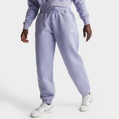 Женские спортивные брюки большого размера из флиса Nike Sportswear Phoenix с завышенной талией, фиолетовый