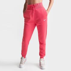 Женские флисовые спортивные штаны для бега с высокой талией Nike Sportswear Phoenix, розовый