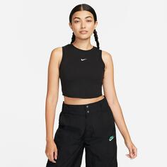 Женская укороченная майка в рубчик Nike Sportswear Essential, черный