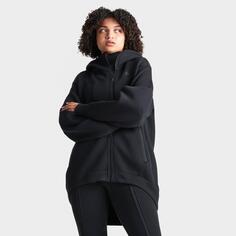 Женская худи большого размера из флиса Nike Sportswear с молнией во всю длину, черный