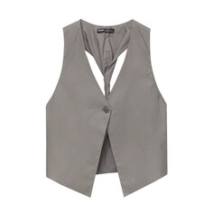 Жилет Pull&amp;Bear Back Detail, серый