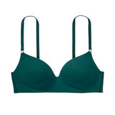 Бюстгальтер Victoria&apos;s Secret Love Cloud Wireless Push-Up Bra, темно-зеленый