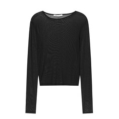 Лонгслив Pull&amp;Bear Rhinestone-encrusted Tulle, черный