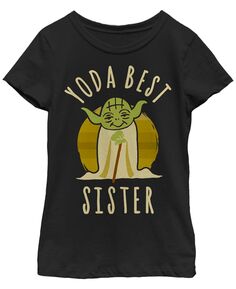 Детская футболка с рисунком «Звездные войны Йода Лучшая сестра» для девочек Fifth Sun