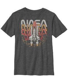 Детская футболка с повторяющимся рисунком запуска ракеты НАСА для мальчиков Fifth Sun