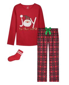 Праздничный комплект из топа, пижамы и носков из трех предметов для больших девочек Max &amp; Olivia