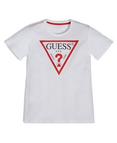 Классическая футболка с логотипом из мягкого джерси Big Boys с короткими рукавами GUESS