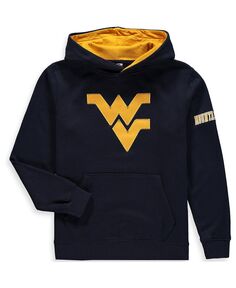 Темно-синий пуловер с капюшоном и большим логотипом Big Boys West Virginia Mountaineers Stadium Athletic