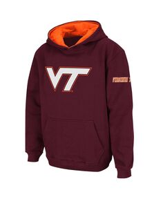 Пуловер с капюшоном и большим логотипом Big Boys Maroon Virginia Tech Hokies Stadium Athletic