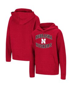Пуловер с капюшоном с принтом реглан Big Boys Scarlet Nebraska Huskers Colosseum