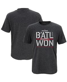 Угольная футболка с логотипом Big Boys Atlanta Braves, чемпионы Мировой серии 2021, крадут домашнюю футболку Fanatics