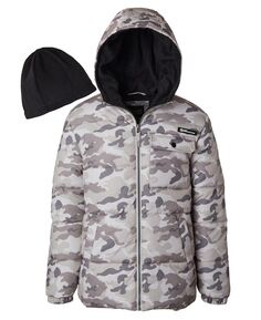Куртка с камуфляжным принтом по всей поверхности для мальчиков и флисовая шапка, комплект из 2 предметов Ixtreme