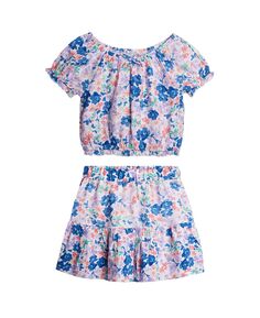 Комплект из юбки и топа с цветочным принтом для маленьких девочек, созданный для Macy&apos;s Epic Threads