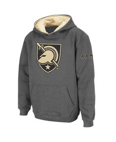 Пуловер с капюшоном и большим логотипом Big Boys Charcoal Army Black Knights Stadium Athletic