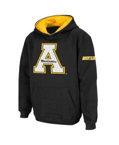 Черный пуловер с капюшоном и большим логотипом для мальчиков Big Boys Appalachian State Mountaineers Stadium Athletic