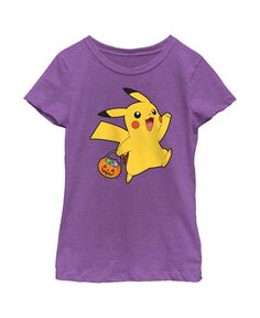 Детская футболка с изображением Покемона «Кошелёк или жизнь Пикачу» для девочек Nintendo