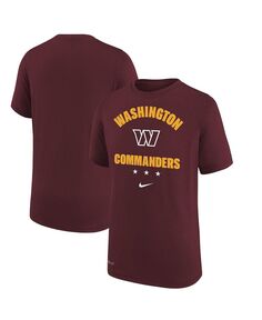 Бордовая футболка Big Boys Washington Commanders Team Athletic Performance Nike