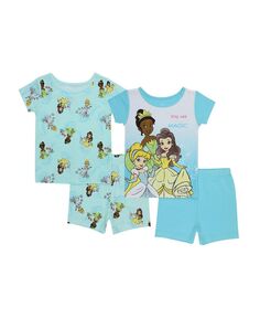 Пижамы для маленьких девочек, комплект из 4 предметов Disney Princess