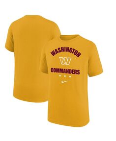 Золотая футболка Big Boys Washington Commanders Team Athletic Performance Nike