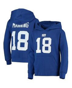 Пуловер с капюшоном с именем и номером игрока Big Boys Peyton Manning Royal Indianapolis Colts Mitchell &amp; Ness