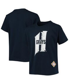 Темно-синяя футболка с логотипом Big Boys Homestead Greys Negro League Stitches