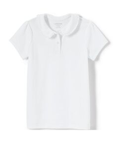 Школьная форма для девочек, детская трикотажная рубашка с короткими рукавами и воротником Питера Пэна Lands&apos; End