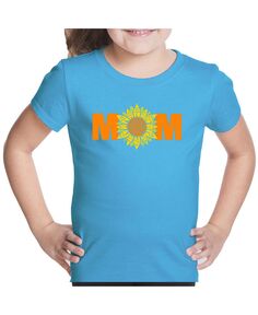 Футболка с надписью «Word Art» для большой девочки — Mom Sunflower LA Pop Art