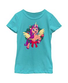 My Little Pony для девочек: детская футболка с рождественским венком нового поколения Sunny Starscout Hasbro