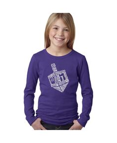 Hanukkah Dreidel — футболка с длинными рукавами и надписью для девочек LA Pop Art