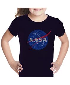 Футболка с надписью Big Girl&apos;s Word Art - Самые известные миссии НАСА LA Pop Art