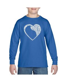 Dog Heart — детская футболка с длинными рукавами и надписью Word Art для мальчиков LA Pop Art