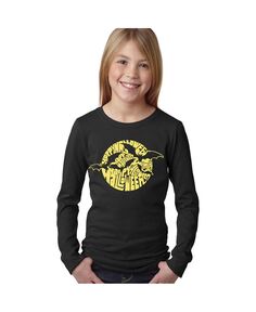 Детская футболка с длинными рукавами и надписью «Хэллоуин летучие мыши» для девочек LA Pop Art
