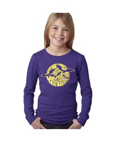Детская футболка с длинными рукавами и надписью «Хэллоуин летучие мыши» для девочек LA Pop Art