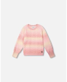 Розовый вязаный вязаный свитер с градиентом для девочек — для малышей|ребенок Deux par Deux