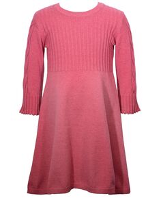 Модное вязаное платье-свитер с рукавами три четверти для больших девочек Bonnie Jean