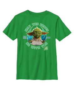Детская футболка «Звездные войны: Приключения юных джедаев» мастер-джедай Йода «Да пребудет с тобой сила» Disney Lucasfilm