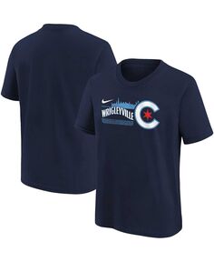 Темно-синяя футболка Big Boys Chicago Cubs City Connect с графическим рисунком Nike