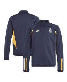 Темно-синий топ на молнии Big Boys Real Madrid Training AEROREADY adidas